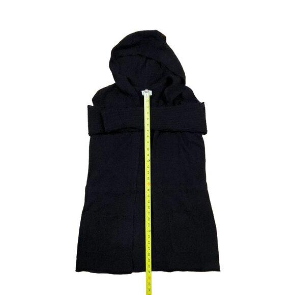 Caslon Black Merino Wool Blend Longline Hooded Cardigan Sweater M - Picture 9 of 9